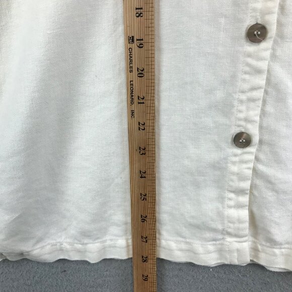 M.A.C Collection Women's 100% Linen Button Up Shirt Blouse - Picture 4 of 7